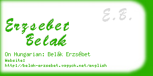 erzsebet belak business card